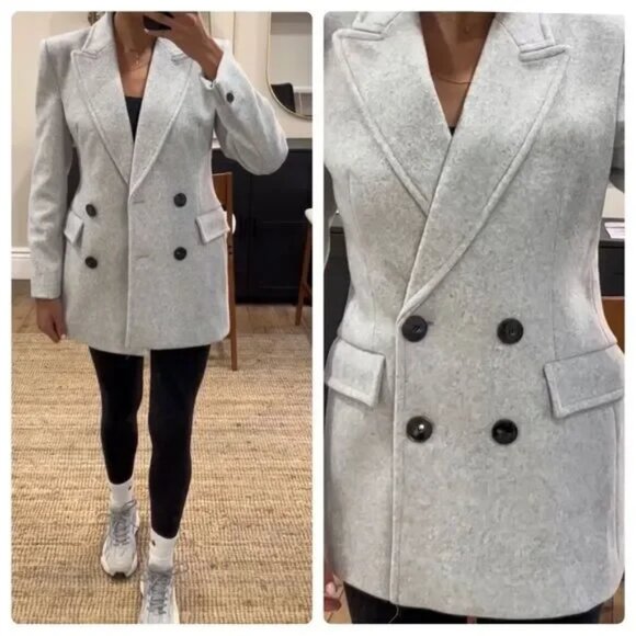 NWT Zara Tailored Double Breasted Blazer Size M - Picture 3 of 16